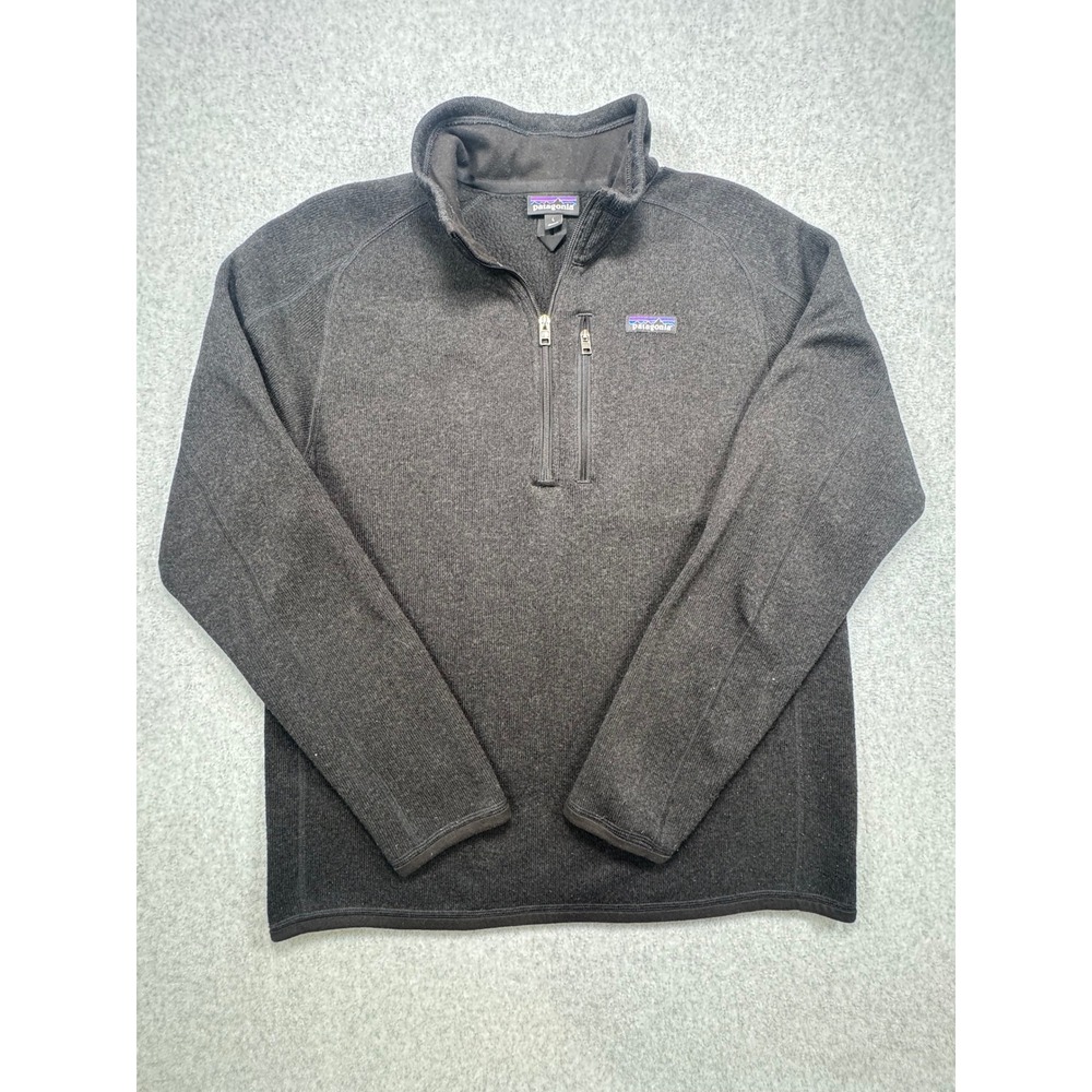 Patagonia Better Sweater Mens Large Charcoal Grey 1/4 Zip Fleece Pullover 25528